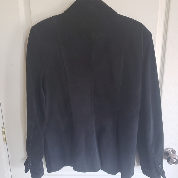 Oversized Boyfriend Black Suede Jacket - Picture 3 of 5
